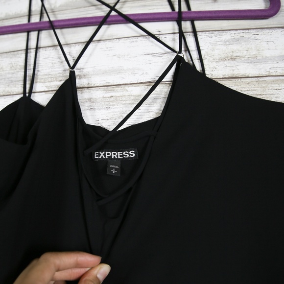 EXPRESS Black Silk Cute Top sz Sm - Picture 5 of 6